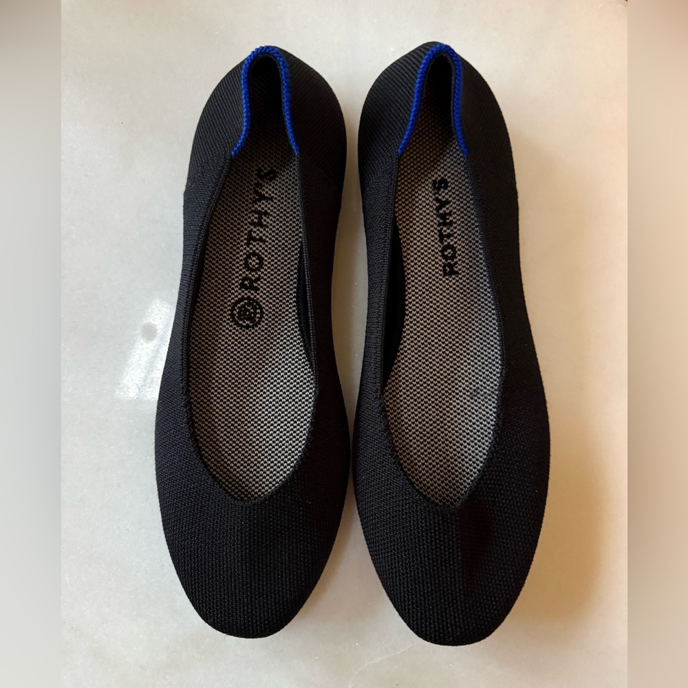 Rothy’s Black Round Toe Flats Sz 10
